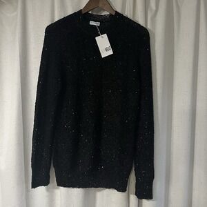 Women's Sequin Knit Sweater Long Sleeves‎ Black Size M NWT